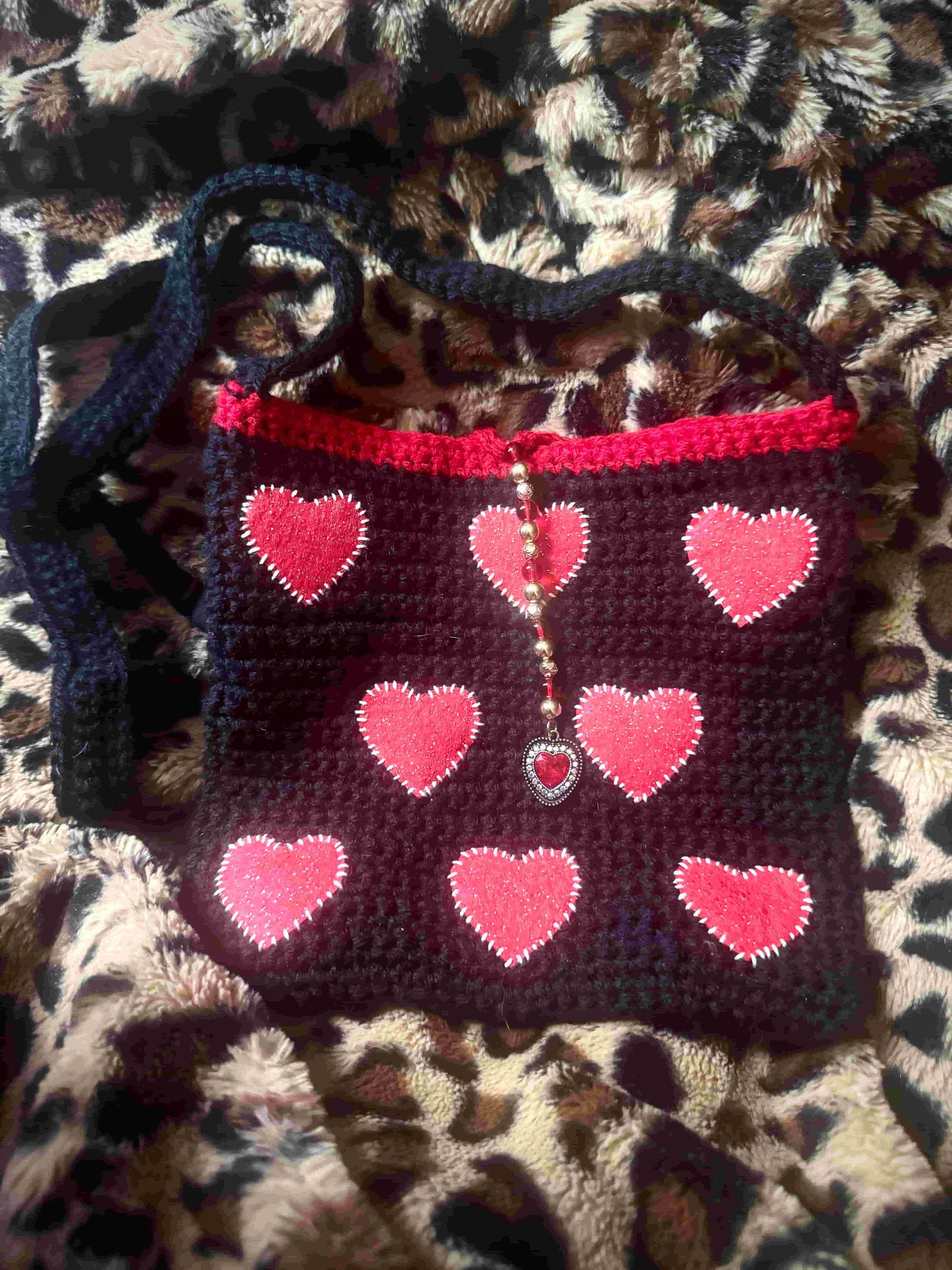 Hearts Crochet Bag