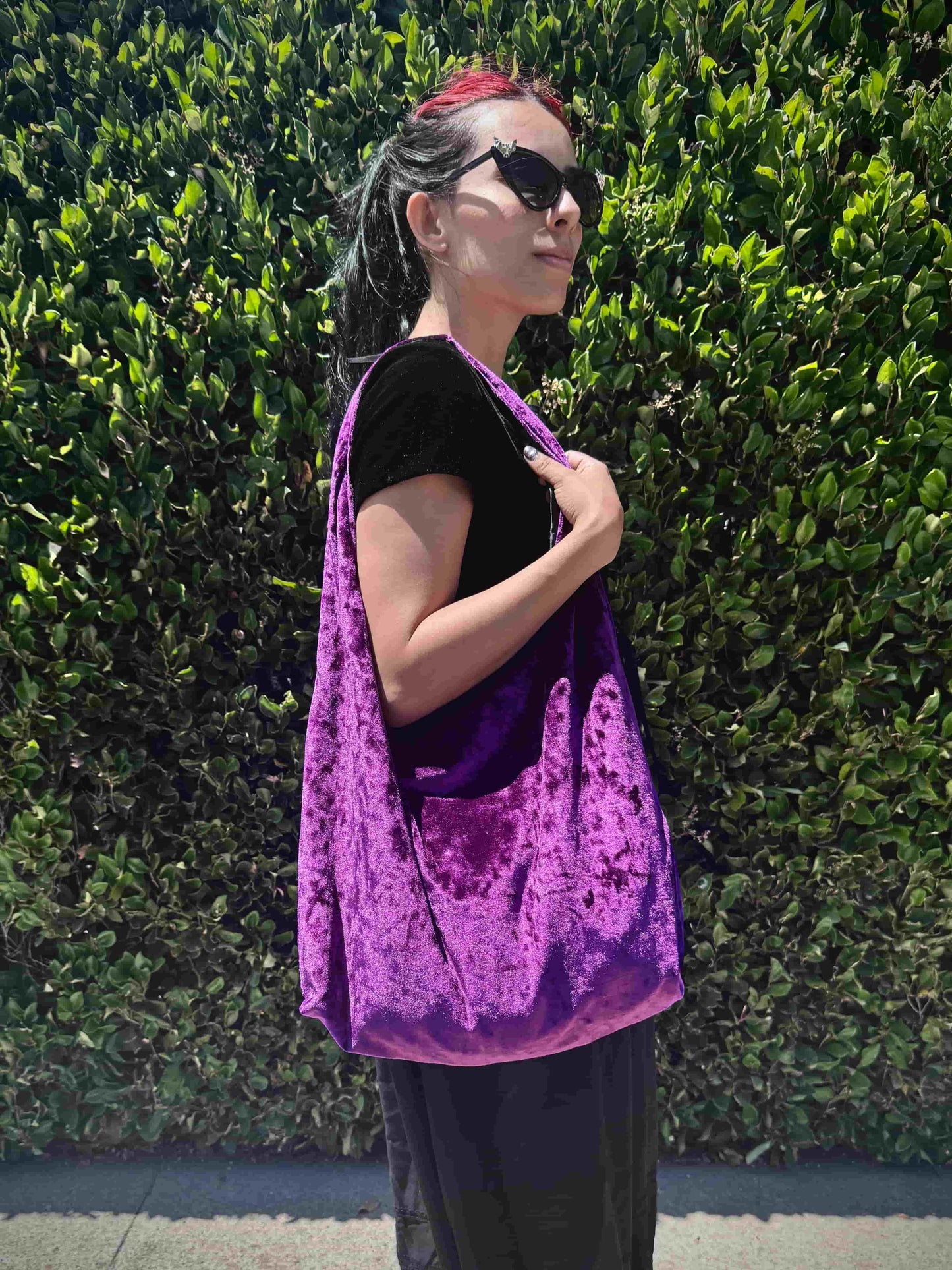 Velvet Purple Slouchy Bag