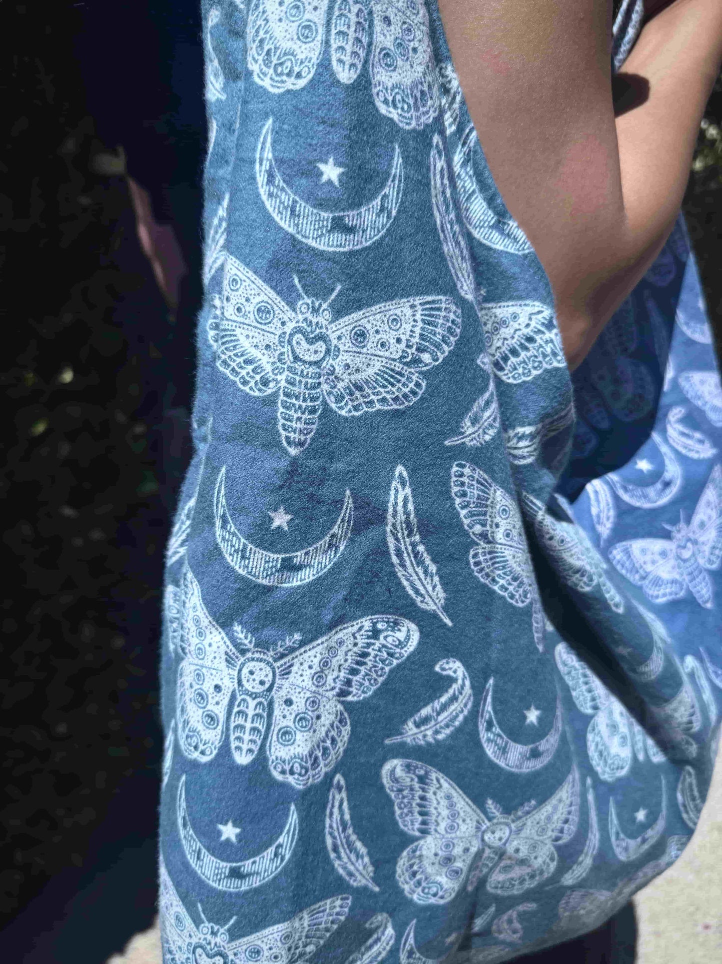 Blue Moth Slouchy Bag