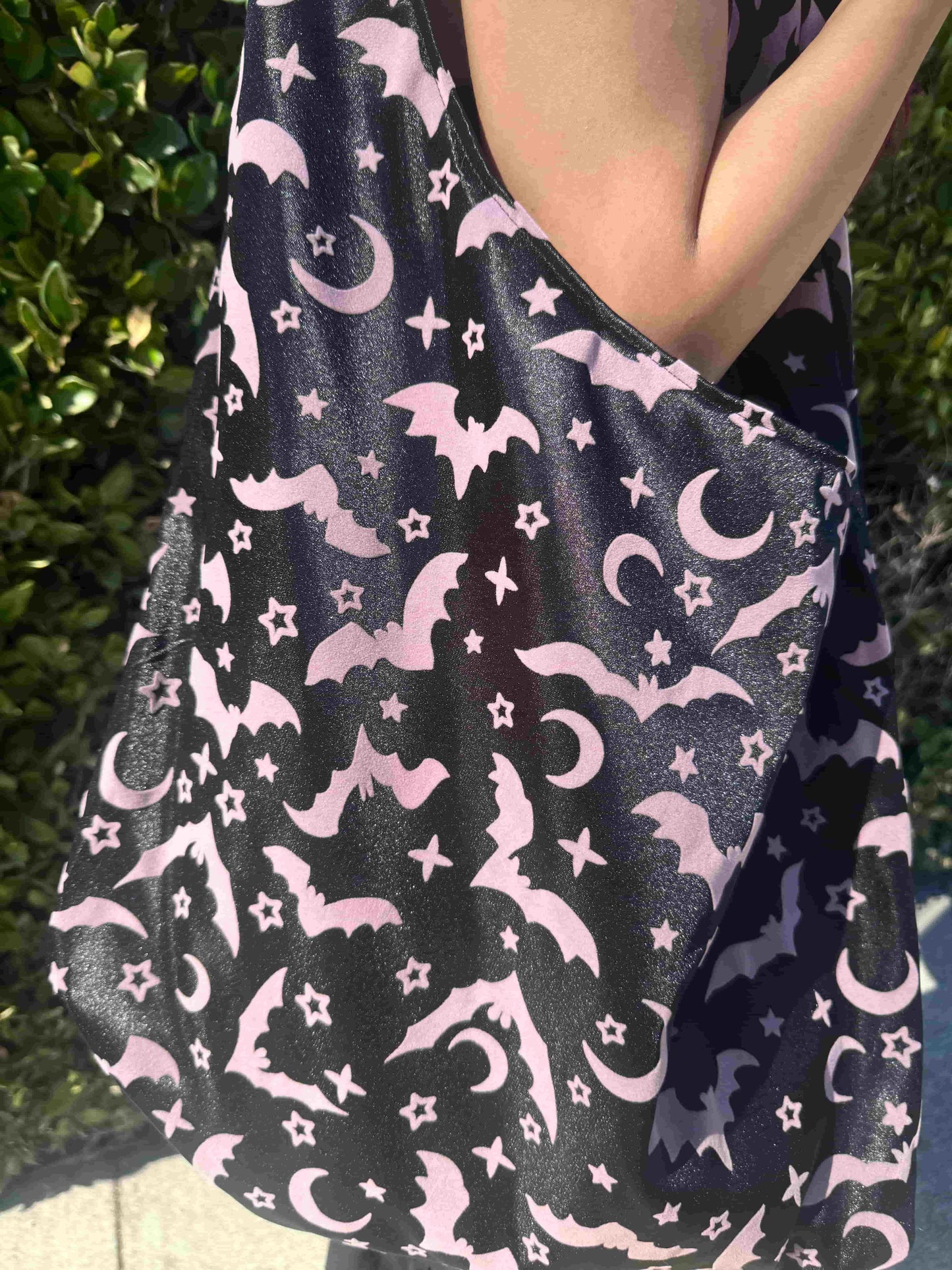 Purple Bats Witchy Slouchy Bag