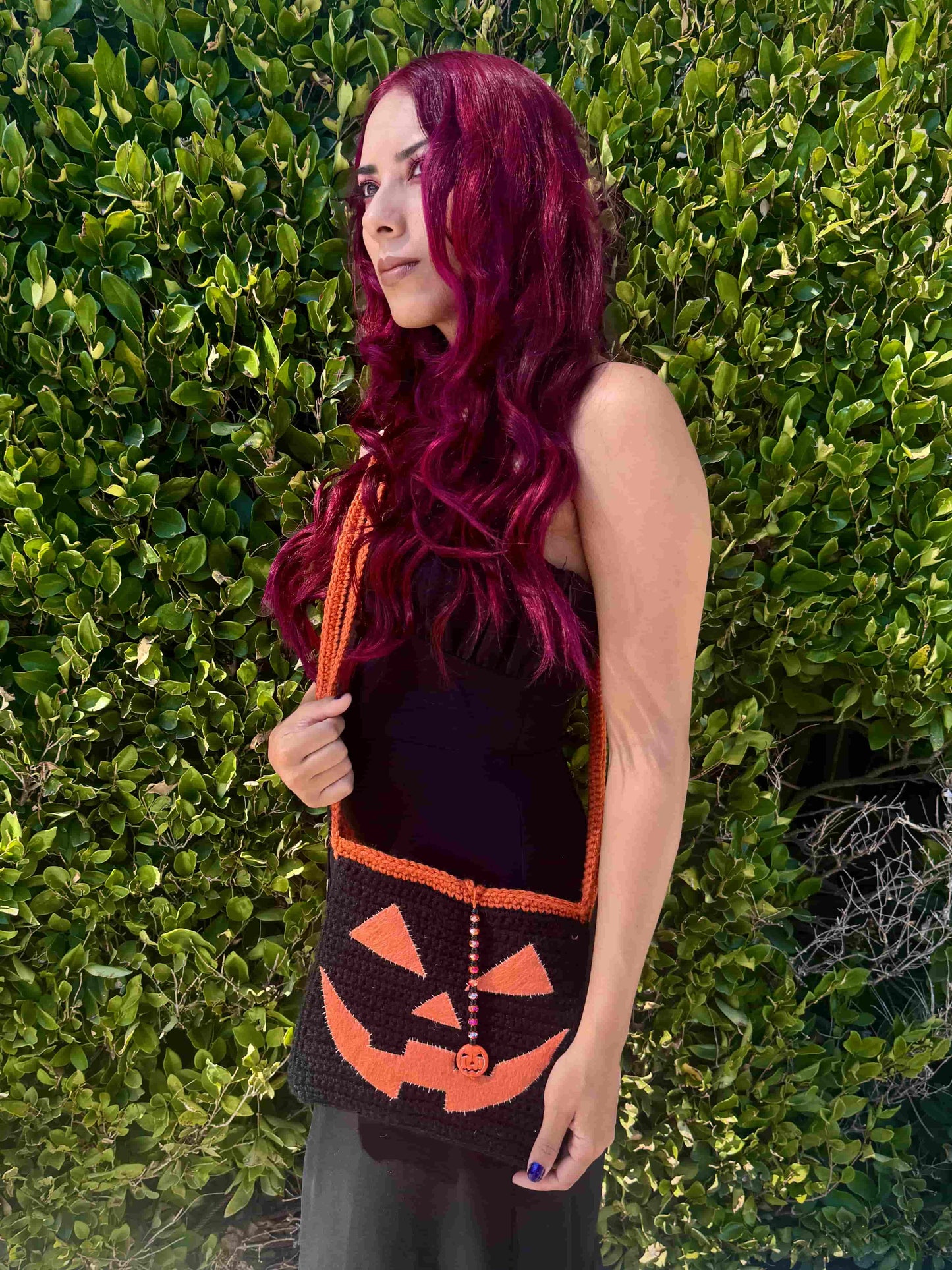 Halloween Crochet Bag - Black and Orange