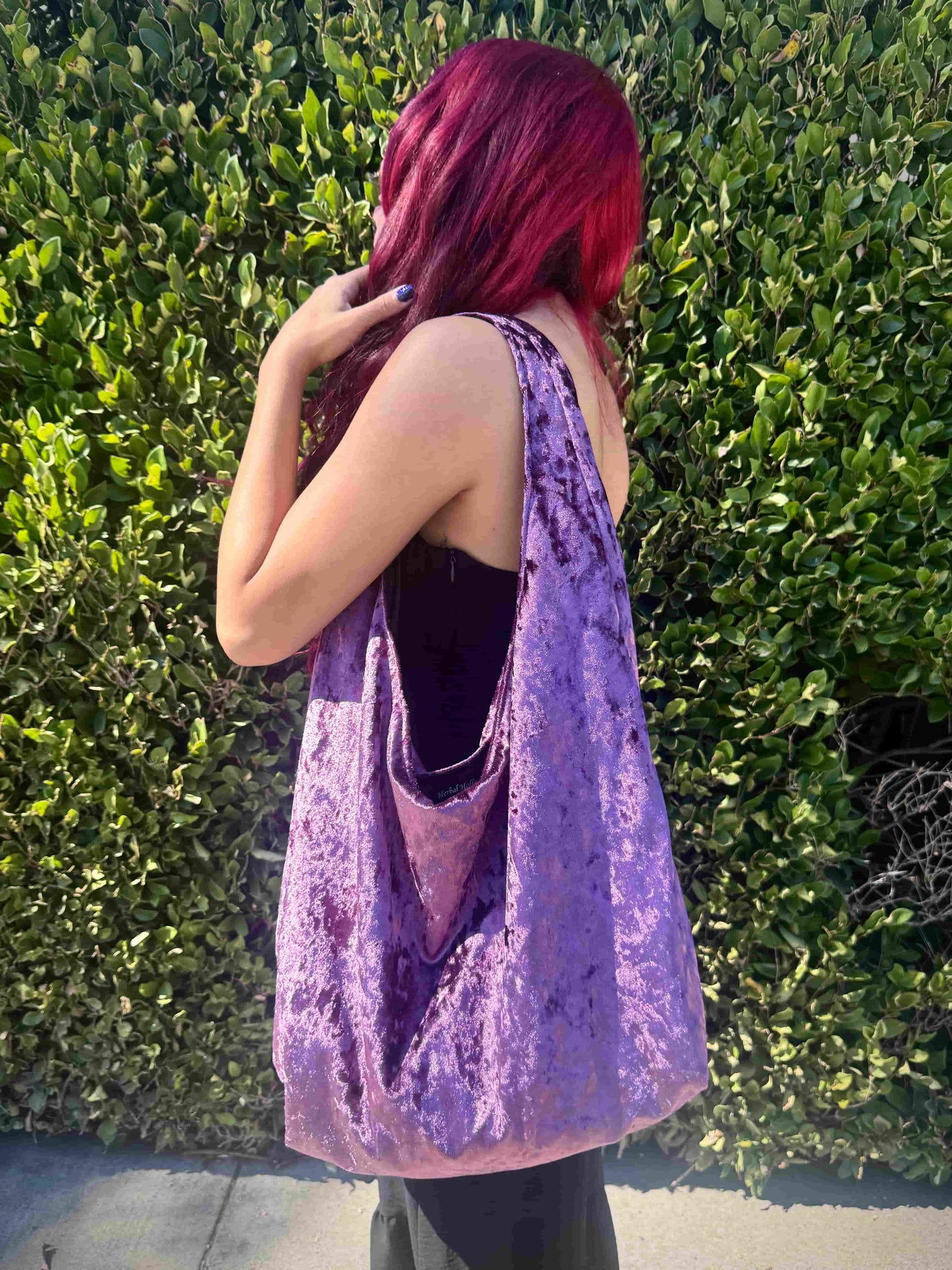 Velvet Lilac Purple Slouchy Bag