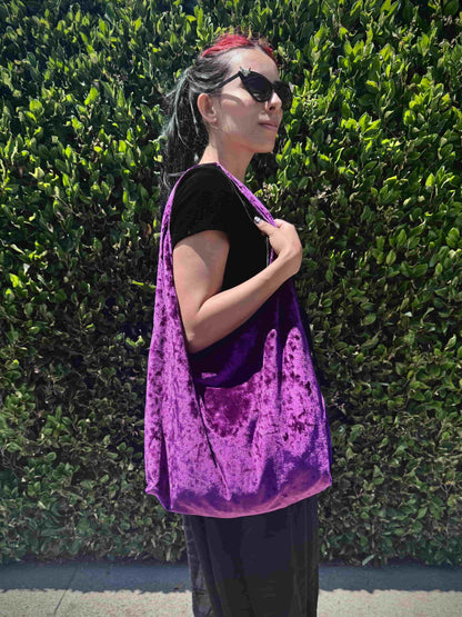 Velvet Purple Slouchy Bag