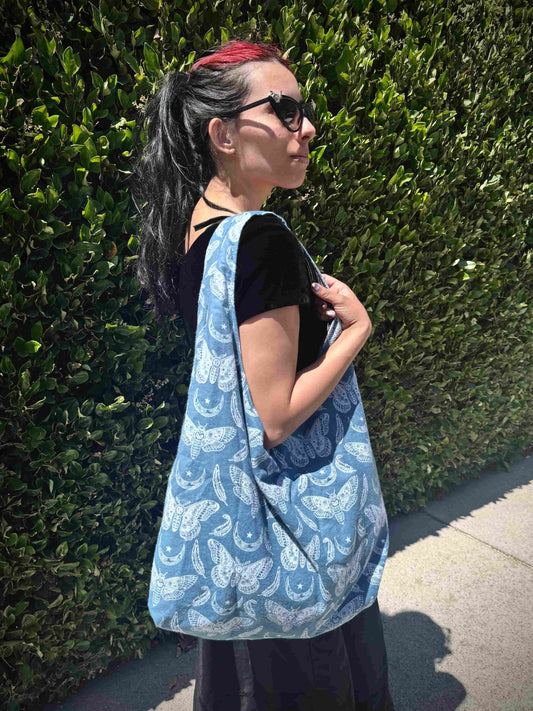 Blue Moth Slouchy Bag