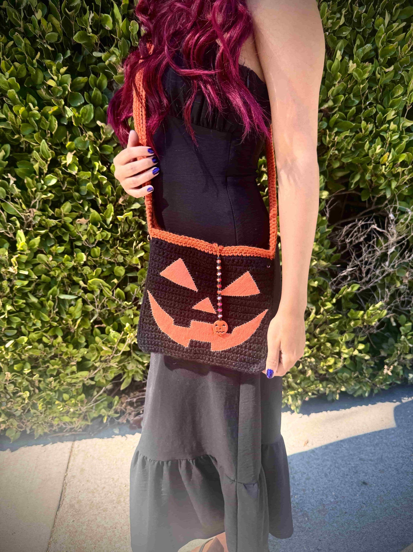 Halloween Crochet Bag - Black and Orange