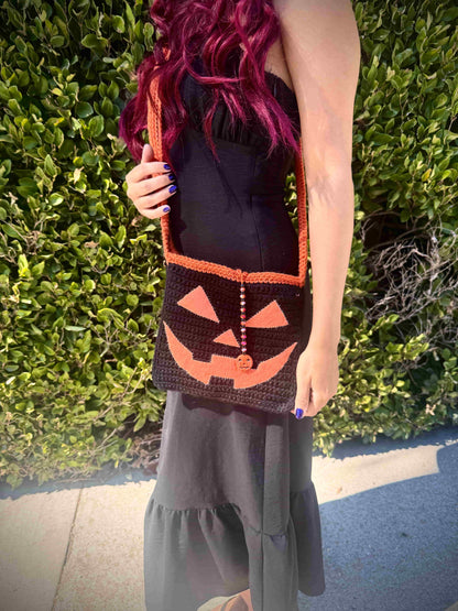 Halloween Crochet Bag - Black and Orange