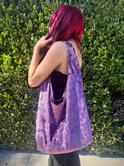 Velvet Lilac Purple Slouchy Bag