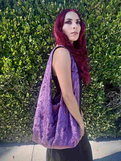 Velvet Lilac Purple Slouchy Bag
